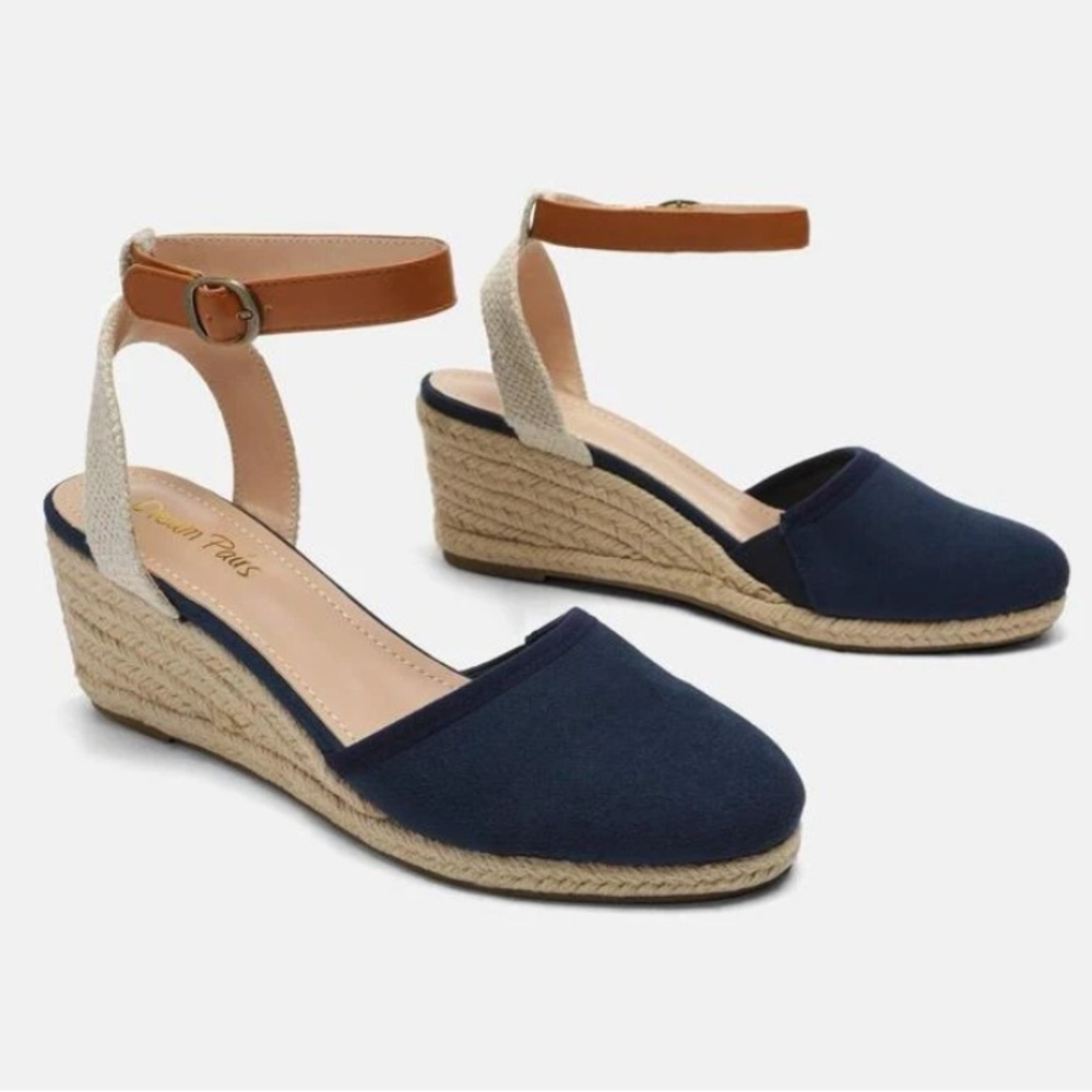 Women's platform wedge, anklet strip -NEW